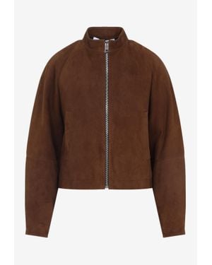 Alaïa Round Zip-Up Jacket - Brown