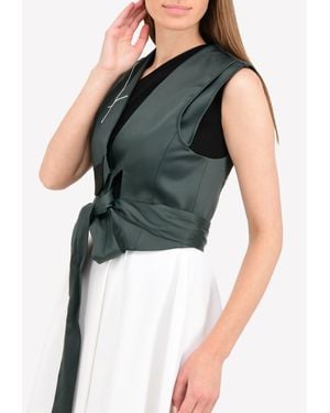 Hussein Chalayan Embroidered Waistcoat With Waist Belt - Blue