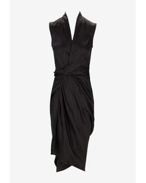 Rick Owens Sleeveless Wrap Dress - Black