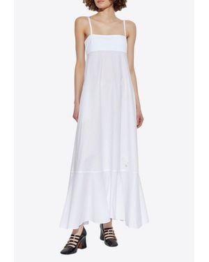 Moschino Embroidered Goose Strappy Midi Dress - White