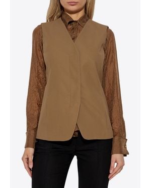 Max Mara Reno V-Neck Vest - Brown