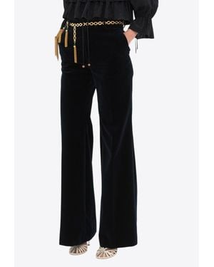 Chloé Flared Velvet Pants - Black