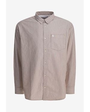 Carhartt Cassel Long-Sleeved Stripe Shirt - Gray