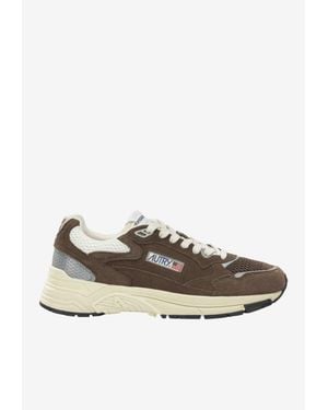 Autry Hyperway Suede And Mesh Sneakers - Brown