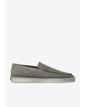 Fear Of God Logo Patch Suede Loafers - Green