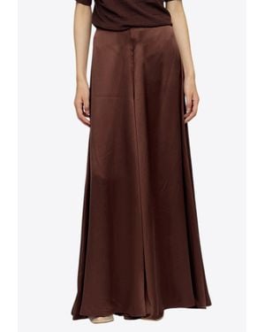 Ruohan Hadia Wide-Leg Silk Pants - Brown