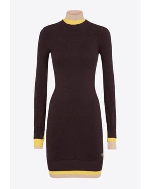 Fendi Multi-Layer Mini Knit Dress - Purple