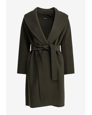 Max Mara Messi Belted Wool Coat - Black