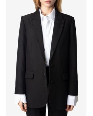 Zadig & Voltaire Viva Rhinestone Embellished Blazer - Black