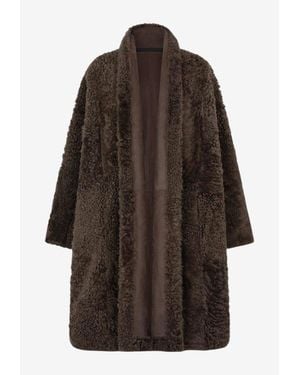 Tom Ford Reversible Open Shearling Coat - Brown