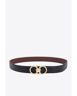 Ferragamo Monogram Leather Belt - White
