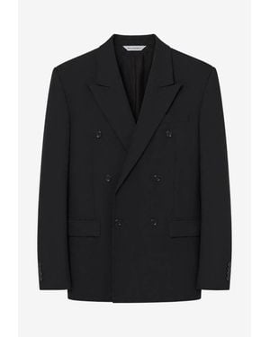 Balenciaga Double-Breasted Tailored Blazers - Black