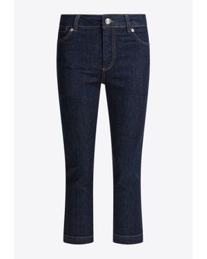 Sportmax Medicia Straight-Leg Cropped Jeans - Blue
