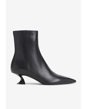 Lanvin 50 Leather Ankle Boots - Black
