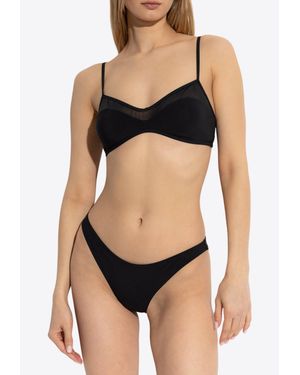 Tory Burch Sheer Panel Bikini Top - Black