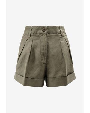 Aspesi Linen Blend Mini Shorts - Green