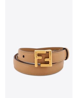 Fendi Ff Leather Belt - Natural