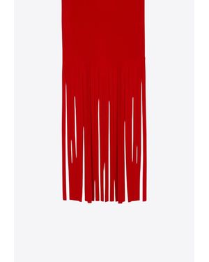 Sportmax Wool Fringed Scarf - Red
