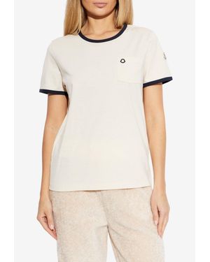 Moncler Logo Crewneck T-Shirt - Natural