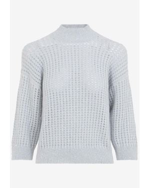 Peserico Rete Open-Knit Sweater - Grey