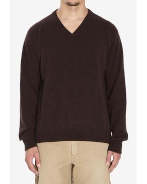 Maison Margiela Cashmere V-Neck Sweater - Black