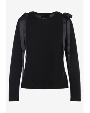 Simone Rocha Bow Ribbon Tail Long-Sleeved T-Shirt - Black