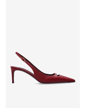 Dolce & Gabbana Lollo 60 Silk Nappa Slingback Pumps - Pink