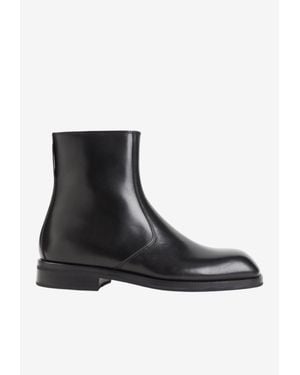 Lemaire Zipped Leather Boots - Black