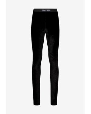 Tom Ford Form-Fitting Velour Leggings - Black