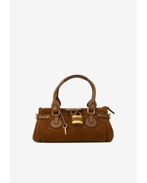Chloé Paddington Suede Top Handle Bag - Brown