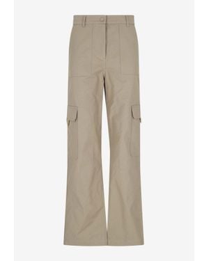 Valentino Wide-Leg Cargo Pants - Natural
