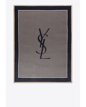 Saint Laurent Cassandre Charmeuse Stole - Gray