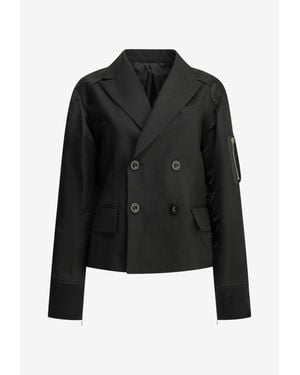 Sacai Double-Breasted Buttoned Blazer - Black