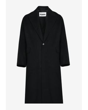 Jil Sander Single-Breasted Wool Coat - Black