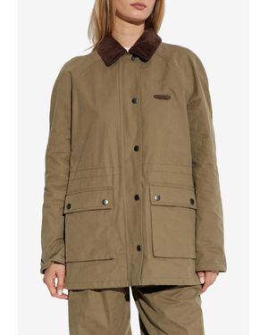 Moschino Field Jacket With Elbow Patches - Green