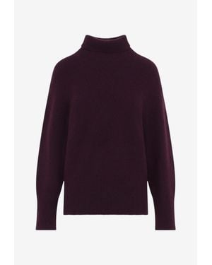 Giorgio Armani Knitted Cashmere High-Neck Sweater - Purple