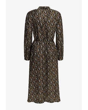 Max Mara Giara Print Silk Midi Shirt Dress - Multicolor