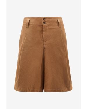 Chloé Canvas Wide-Leg Shorts - Brown