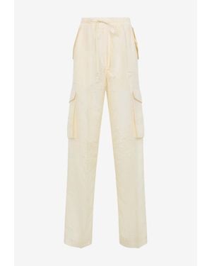 Phoebe Philo Crushed Silk Cargo Pants - White
