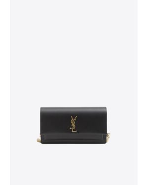 Saint Laurent Sunset Smooth Leather Clutch - White