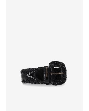 MERYLL ROGGE Woven Leather Belt - Black