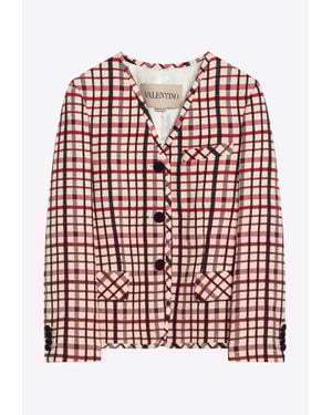Valentino Check Pattern Jacket - Red