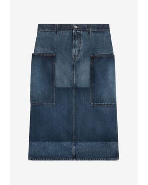 Gucci Patchwork Denim Skirt - Blue