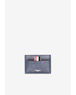 Thom Browne Single Cardholder With Side 4-Bar Stripes - White