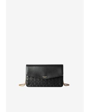 Serapian Mosaico Leather Chain Clutch - White