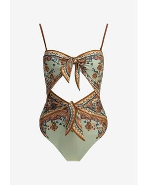 Zimmermann Aster Strapless One-Piece Swimsuit - White