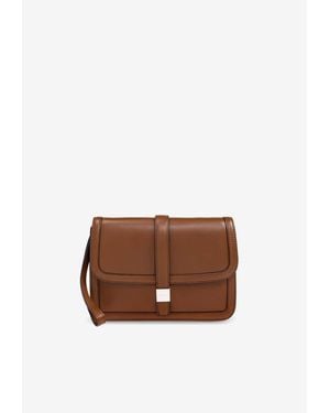 Max Mara Bianca Leather Clutch Bag - Brown