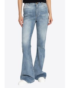Balmain Flared High-Waisted Jeans - Blue