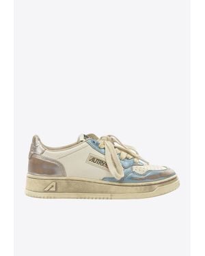 Autry Medalist Low Super Vintage Leather Sneakers - White