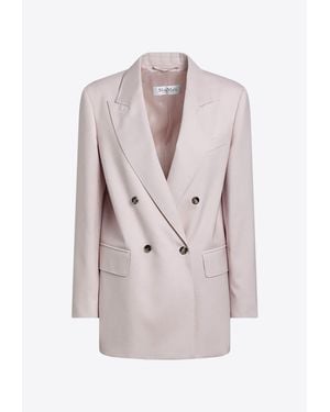 Max Mara Double-Breasted Wool-Blend Jacket - Pink